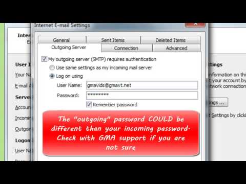 Converting POP Outlook account To IMAP via GMA's auth.gmavt.net Outgoing Server