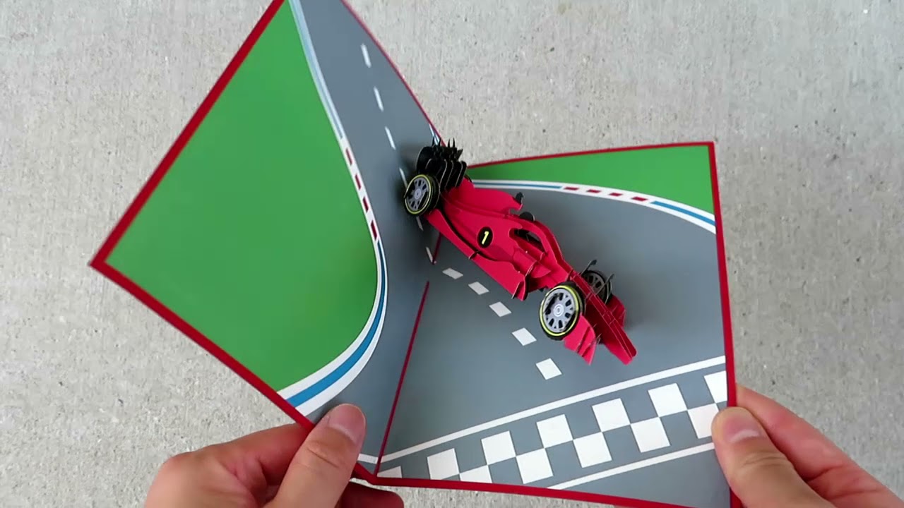 Racing Car Pop Up Card Pop Card Express YouTube