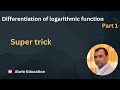 Differentiation of logarithmic function ( CBSE & RBSE )