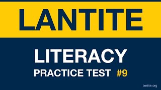 LANTITE Practice Test #9 | 10 Literacy Questions