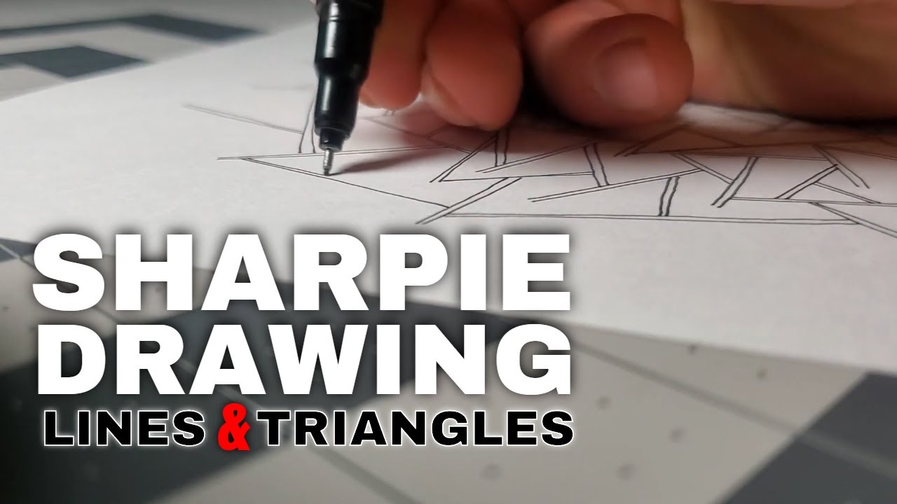 Drawing Abstract Shapes With Sharpie Pen (Lines & Triangles) - YouTube