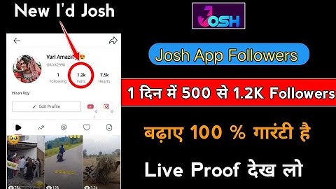 Josh App Followers increase Live Proof|Josh App Followers kaise badhaye | josh app followers hack