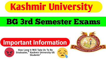 University of Kashmir BG 3rd Semester Batch 2019 and Backlog Exams Important Information.