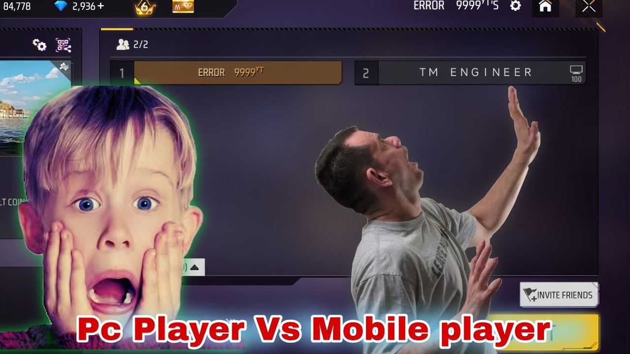 free fire pc player vs mobile player 😱 || pc player vs mobile player free fire 😨🔥 || free fire 