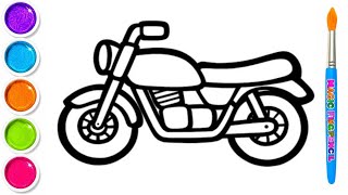 Cute Bike Drawing for Kids | Easy Coloring Tutorial Step by Step