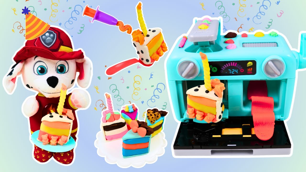 Помогаем малышу Маршаллу из "Щенячьего патруля" печь торты из пластилина!