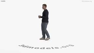 Man in Sweatshirt Holding Coffee Cup 3D model by 3DModels.org
