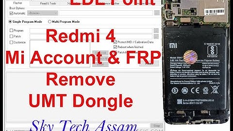 Redmi 4  Mi Account & FRP Remove || Pin Unlock With Umt Dongle || EDL Point || ( MIA132 )