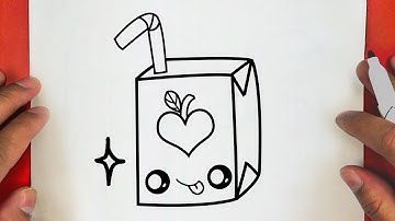 HOW TO DRAW A FUNNY JUICE BOX , STEP BY STEP, DRAW Cute things