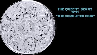 United Kingdom 5 Gbp 2021 - 2 Oz .9999 Ag St - Queens Beasts - The Completer Coin