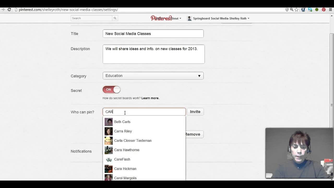 HowTo Create Private Pinterest Boards rp YouTube