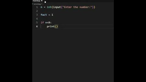 Factorial of a number. #coding #python #foryou #viral #programming #datascience #javascript