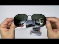 Ray-Ban Rb3025 Classic Mirrored Aviator Sunglasses Unboxing