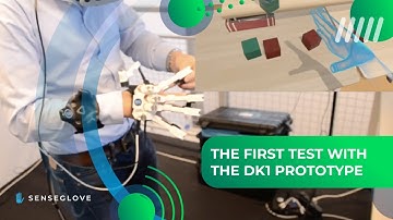 The first test with the new SenseGlove haptic feedback gloves