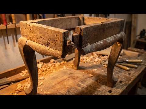 I Turned a $0 Broken Wooden Stool into a $150 Antique | Full Restoration