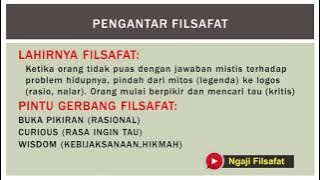 Pengantar Filsafat; Fahrudin Faiz