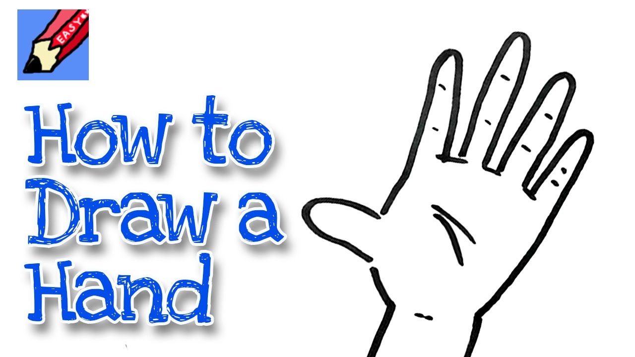 How to draw a Hand Real Easy | Step by Step with Easy, Spoken Instructions - YouTube