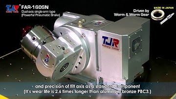 TJR rotary table - Tilt axis driven by Japan-made worm & gear [FAR-160SN]