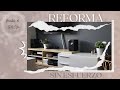 REFORMA🛠 MUEBLE de SALÓN 📺 EFECTO MADERA😱SIN ESFUERZO💪🏻PINTA Y MOTÍVATE CONMIGO✨|| Blanco Nuclear