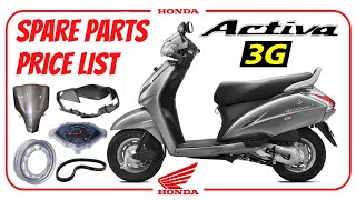 Honda Activa 3G Spare Parts Price List 🩶 || Activa 3g spare parts || #hondaactiva #spareparts
