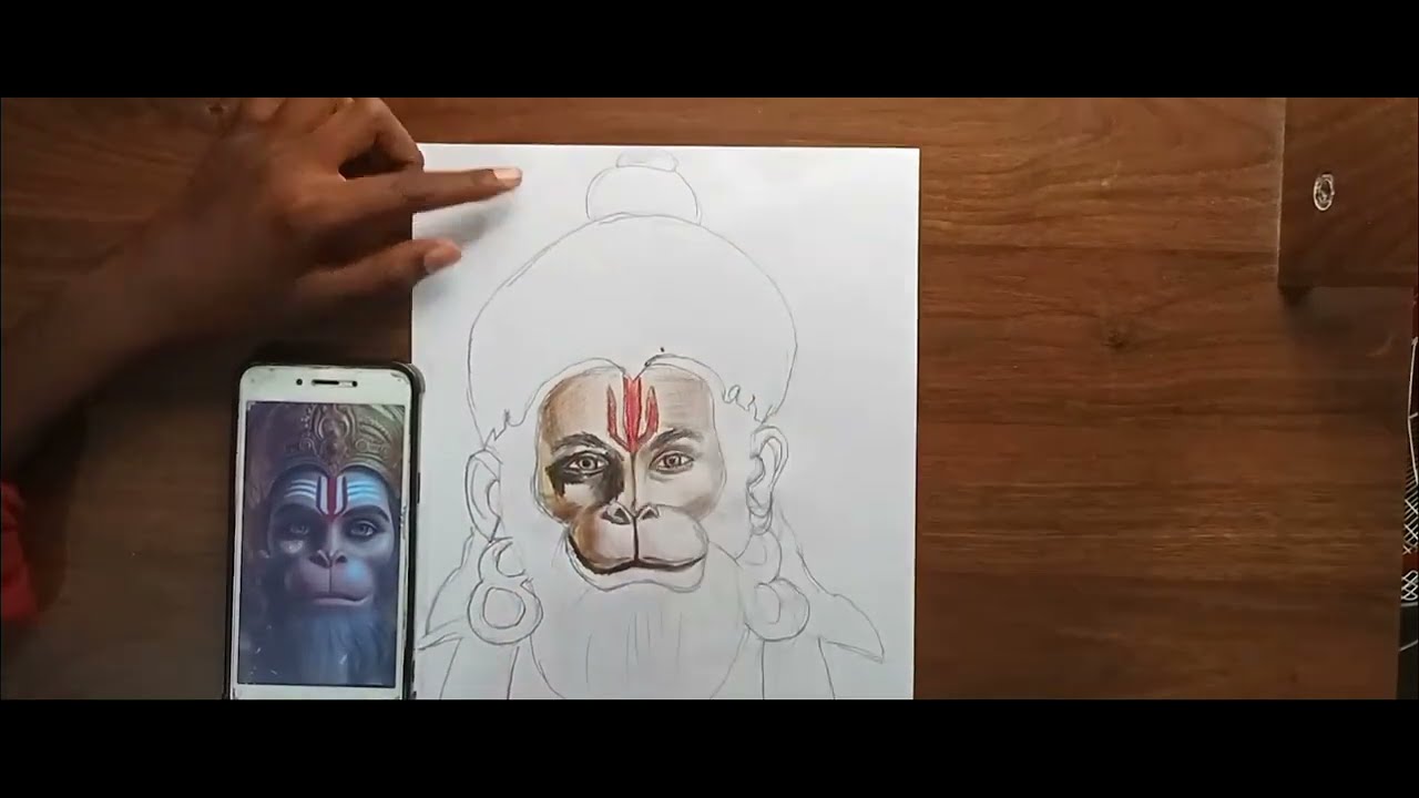 💥Hanuman Ji drawing colouring tutorial💥🙏 lord Hanuman Ji drawing🙏😘how to make Hanuman drawing😘