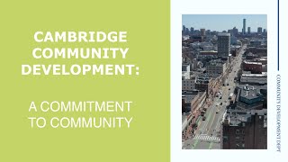 Cambridge Community Development: A Commitment to Community