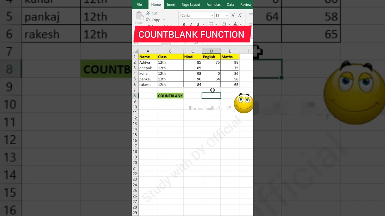 Countblank Function In Excel Count Blank Cells In Excel shorts Countblank Function In Excel Count Blank Cells In Excel shorts