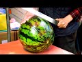 Amazing! dazzling skills of a fruit cutting expert! How to cut watermelon, pineapple, and melon.