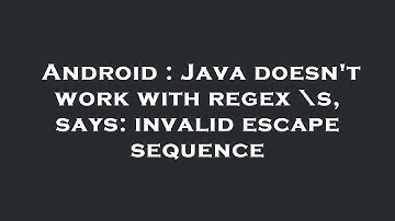 Android : Java doesn