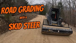 Fixing a Community Gravel Road Using a Skid Steer and Power Rake