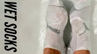 Wet Sock Fetish *White Ankle Socks*