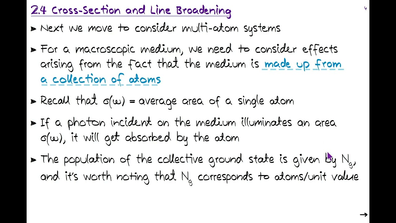 Laser Physics 2.4 Cross-Section and Line Broadering