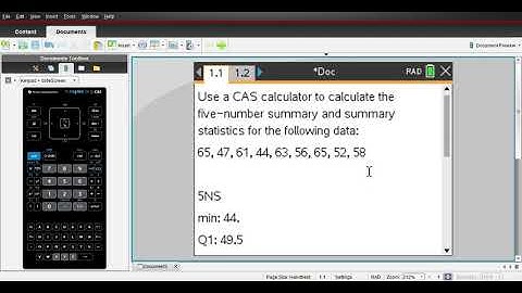 Five Number Summary and Summary Statistics - TI Nspire CX CAS