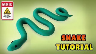 🔴 DIY how to make Miniature SNAKE - Cobra - Easy Polymer Clay, Fondant Cake topper Tutorial DIY