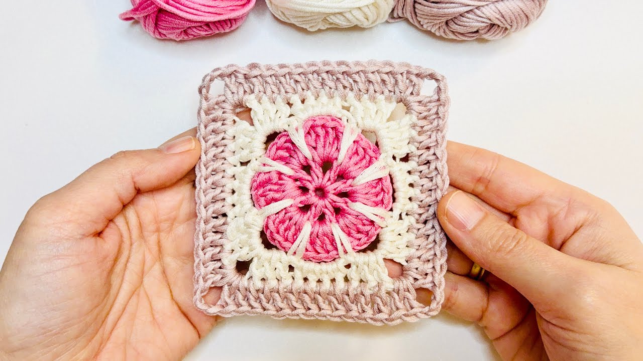 💕 Crochet Flower Granny Square ✨ Step by Step Tutorial Crochet Pattern