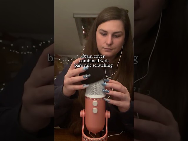 Foam cover + bare mic scratching #asmr #asmrsounds #asmrcommunity