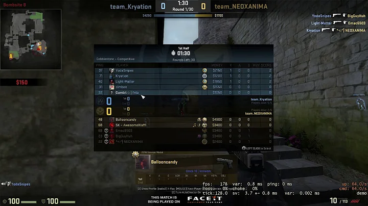 CSGO 1v5 pistol all headshot ace clutch