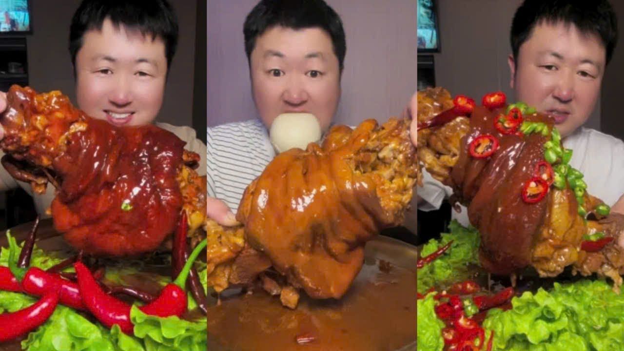 Mukbang Yang Zai Food | Full Video Eating Pork Elbow Meat May 2025, Eating a Big Piece of Pork