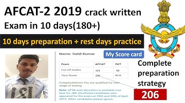 Last 10 days strategy for Afcat 2 2019 exam | afcat exam preparation strategy | afcat 2 2019 exam