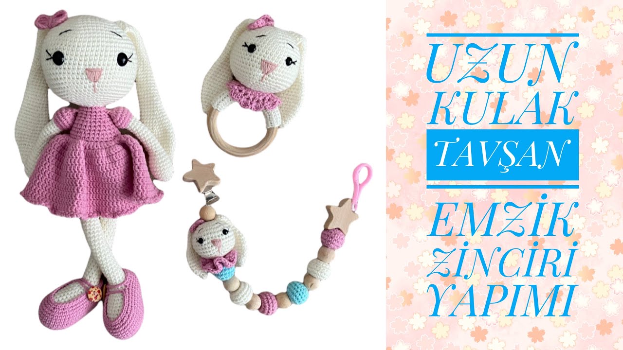Amigurumi Uzun Kulak Tavşan Emzik Zinciri 🌸 ENGLISH SUBTITLES