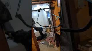 Gorilla Bow. kid getting his sets in.