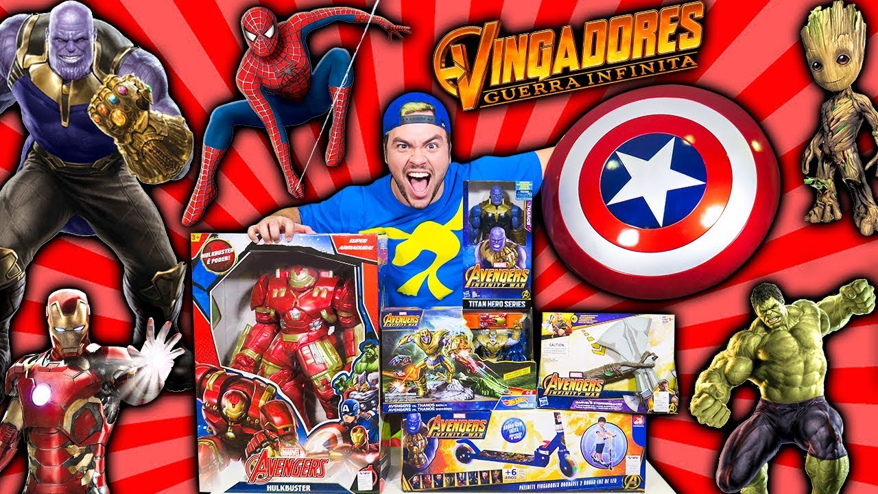 Testando Os Brinquedos De Os Vingadores Guerra Infinita Da Marvel - roblox homem aranha vs hulk roblox super hero tycoon youtube