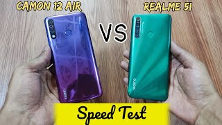 Tecno Camon 12 Air vs Realme 5i Speed Test & Comparison