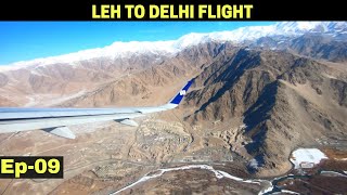 Leh to Delhi Flight in Winters by GO Air - See Himalayas from The AIR