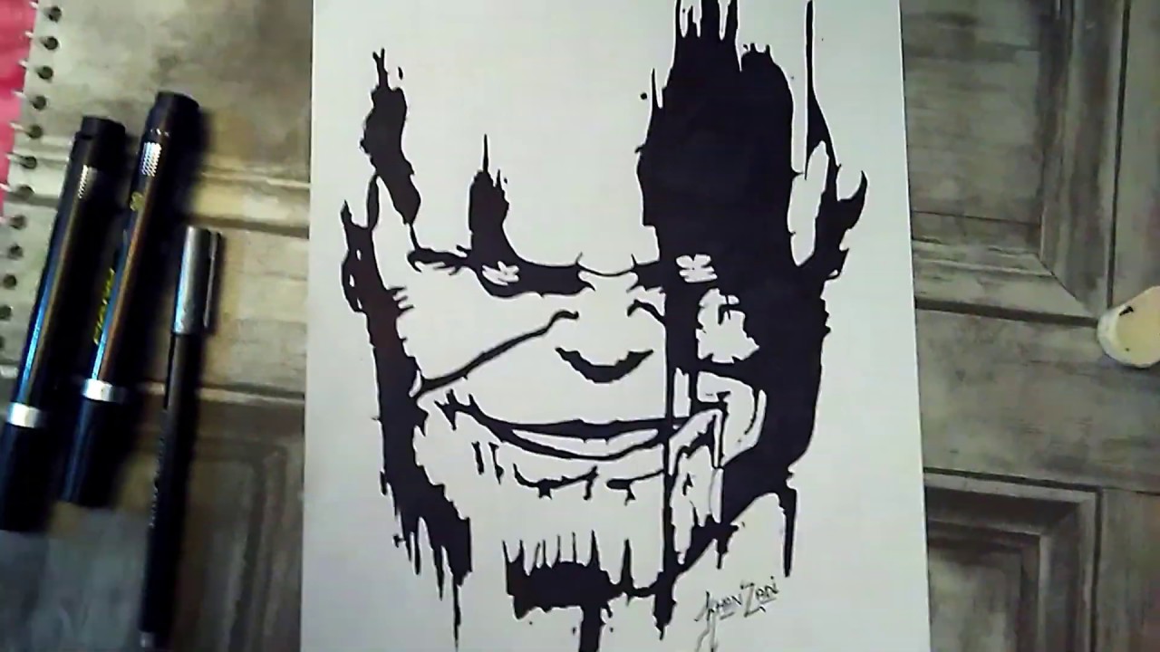 How To Draw Thanos with markers |Thanos Sketch |Stencil Art |Silhouette ...