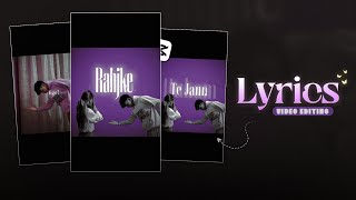 Instagram Trending Lyrics Reels Video Editing Ranjheya Ve Music Song Capcut Editing Tutorial