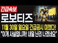 로보티즈 주가 급등 예상! 11월30일 긴급공시 🚀