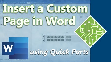Word Custom New Page With Quick Parts