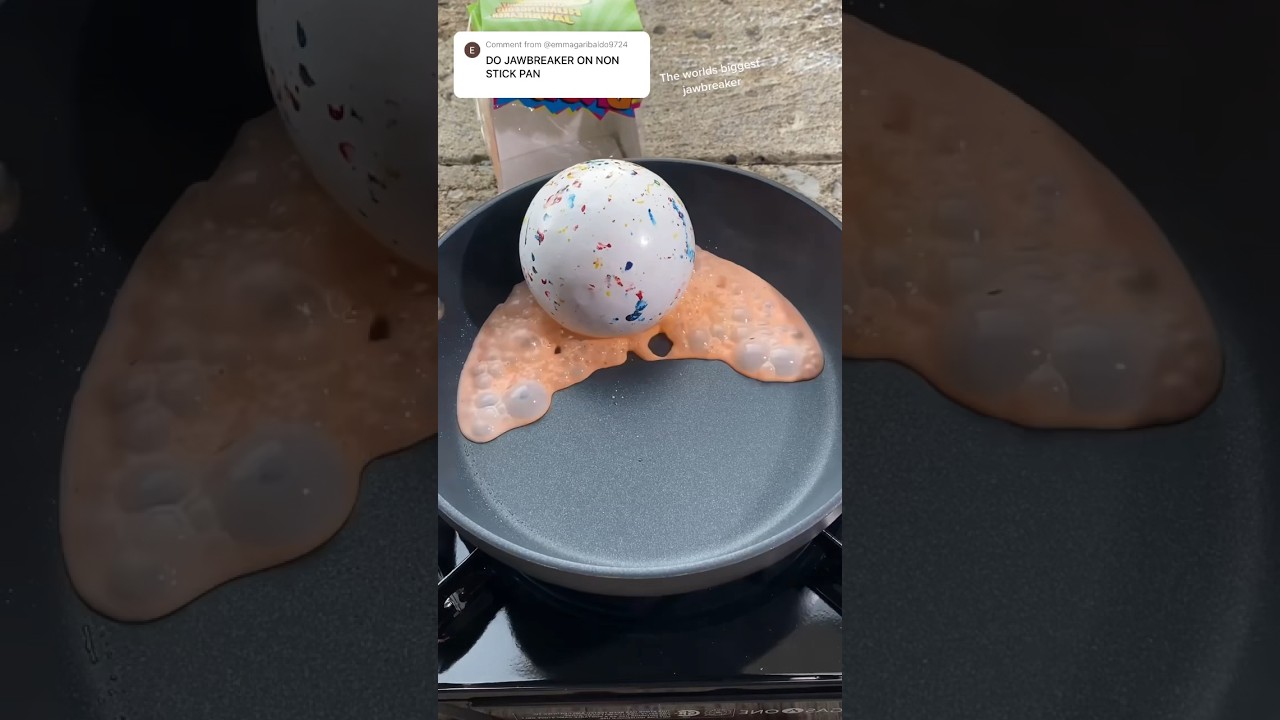 World's biggest jawbreaker candy vs my pan 💪 