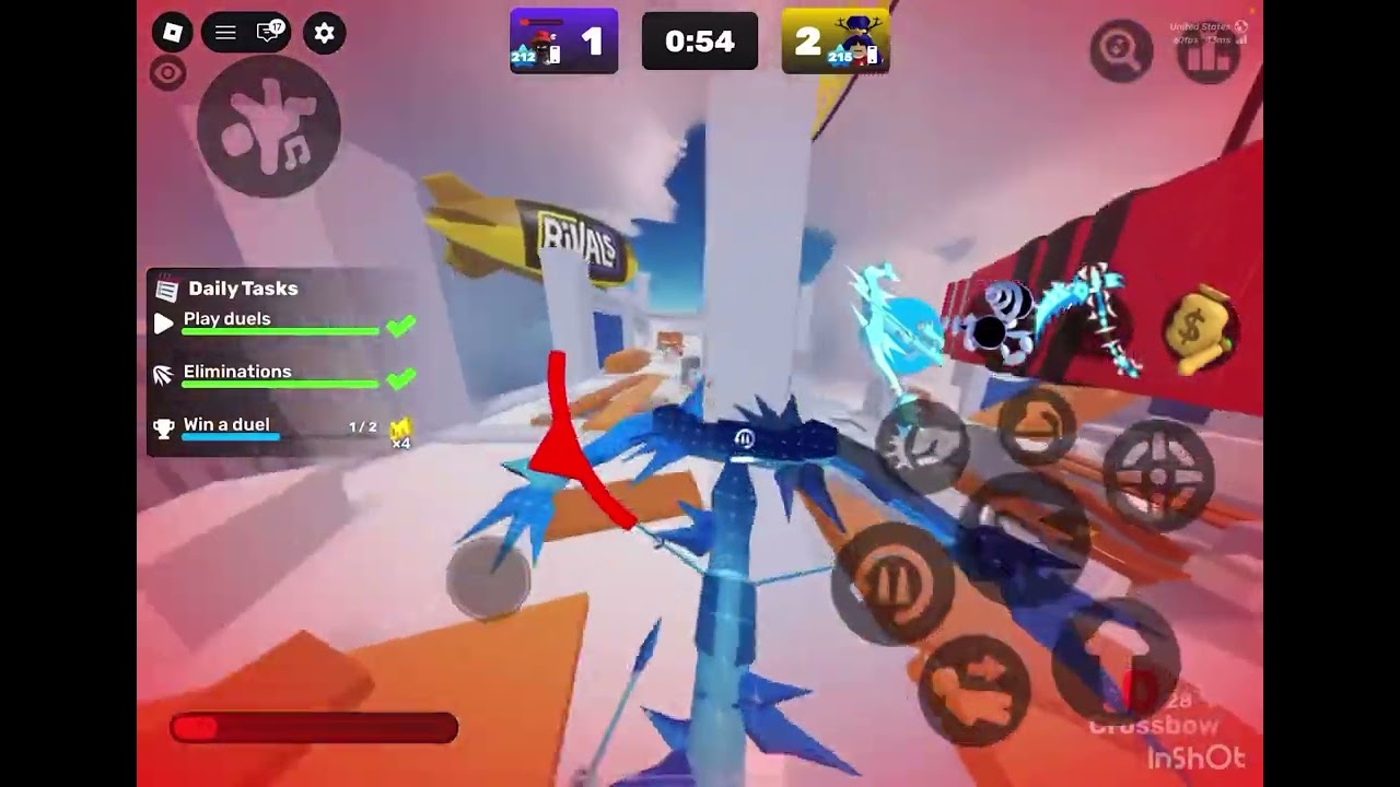 Playing against my friend in Roblox rivals!